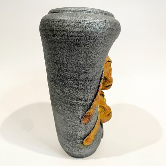 Studio Art Vase artist signed P. Mykoo Creative Clay Jamaica - Picture 5 of 8